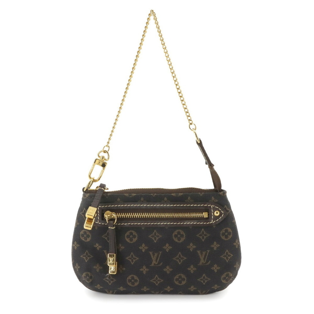 LOUIS VUITTON Authentic Brown Monogram Leather Pochette Mini Bag